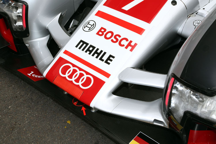 Frontpartie des Audi im Le-Mans-Trimm