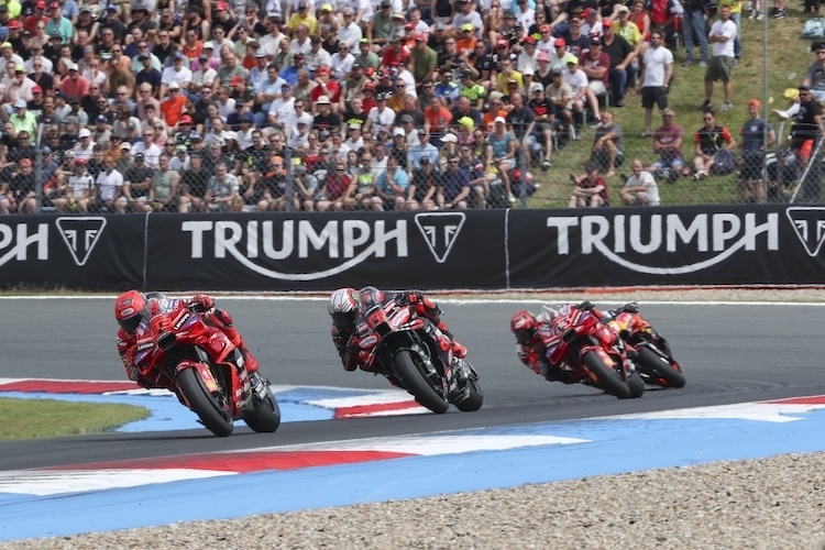 Die Top-4: Marquez, Bezzecchi, Bagnaia und Acosta