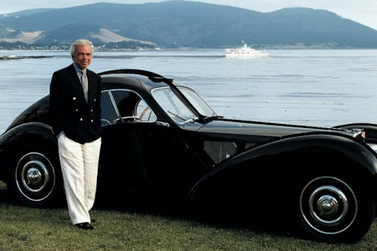 Ralph Lauren mit seinem Bugatti Atlantic