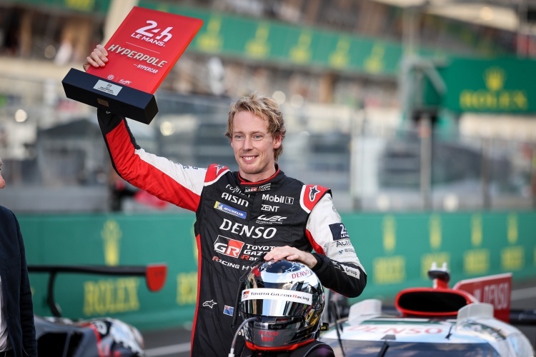 Im Toyota GR010 Hybrid holte Brendon Hartley die Pole-Position für die 24h Le Mans 2022