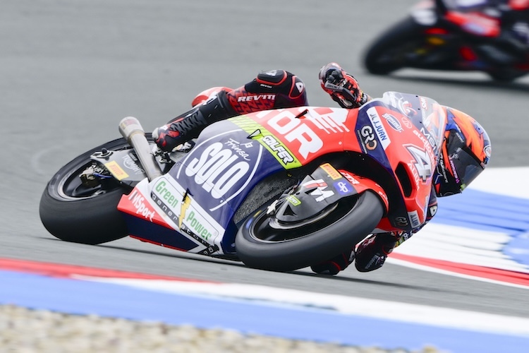 Erstmals mit dem Moto2-Bike in Startreihe 1: Ivan Ortola (2.)