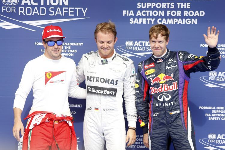 Rosberg, Vettel & Alonso