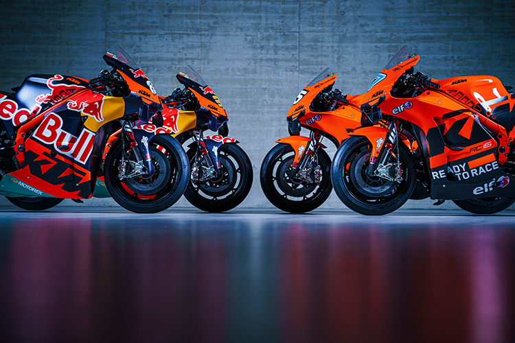 Die vier MotoGP-Bikes von KTM für die Saison 2022