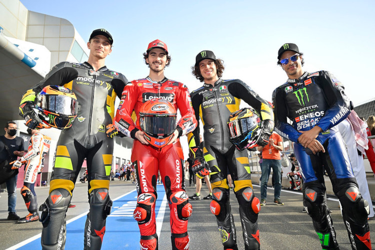Die vier VR46-Schüler in der MotoGP: Marini, Bagnaia, Bezzecchi und Morbidelli
