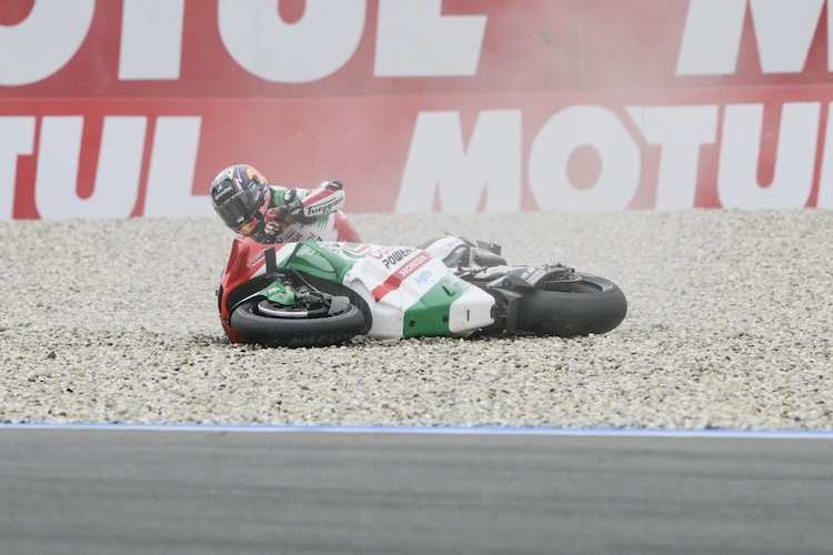 Einer von vielen: Johann Zarco (10.) im Kies von Assen