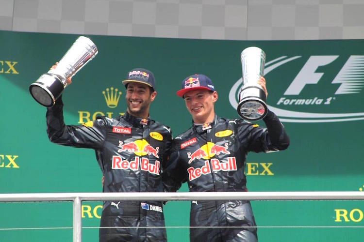 Daniel Ricciardo und Max Verstappen in Hockenheim 2016
