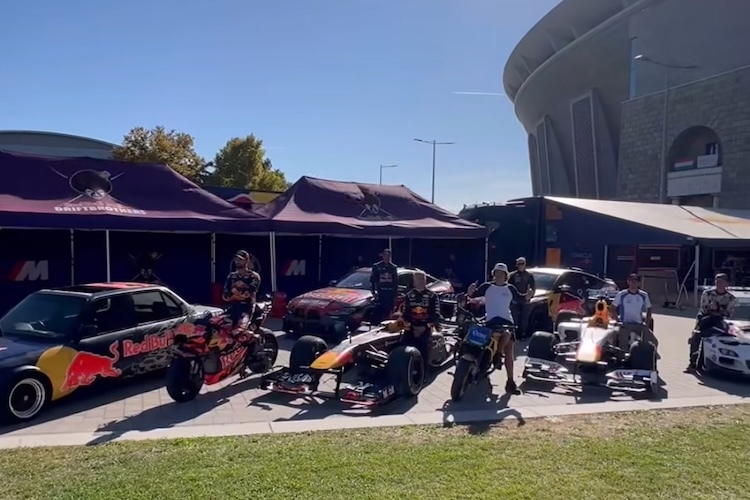 Dei Teilnehmer des Red Bull Showruns
