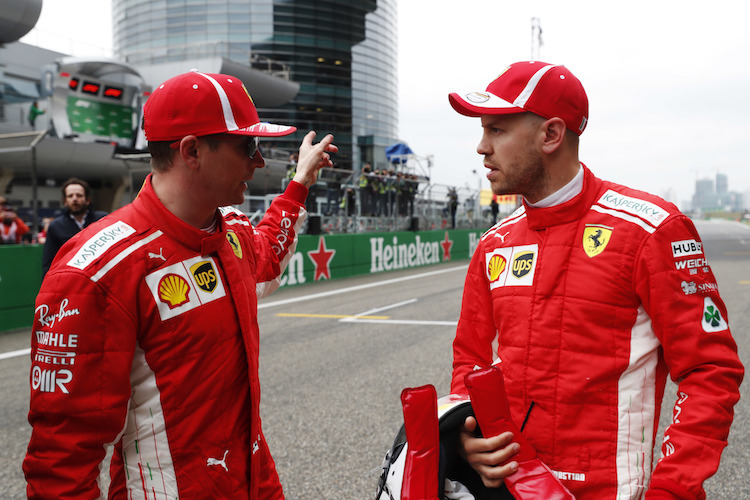Kimi Räikkönen musste gegen Sebastian Vettel eine bittere Qualifying-Niederlage einstecken