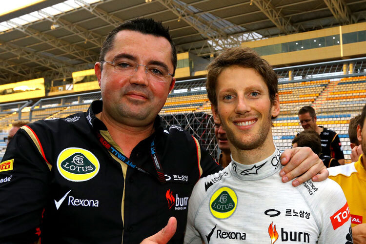 Eric Boullier mit Romain Grosjean