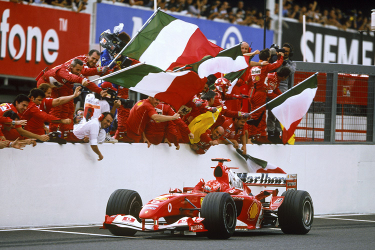 Solo-Siege von Schumi im Ferrari – bewundernswert, aber fad