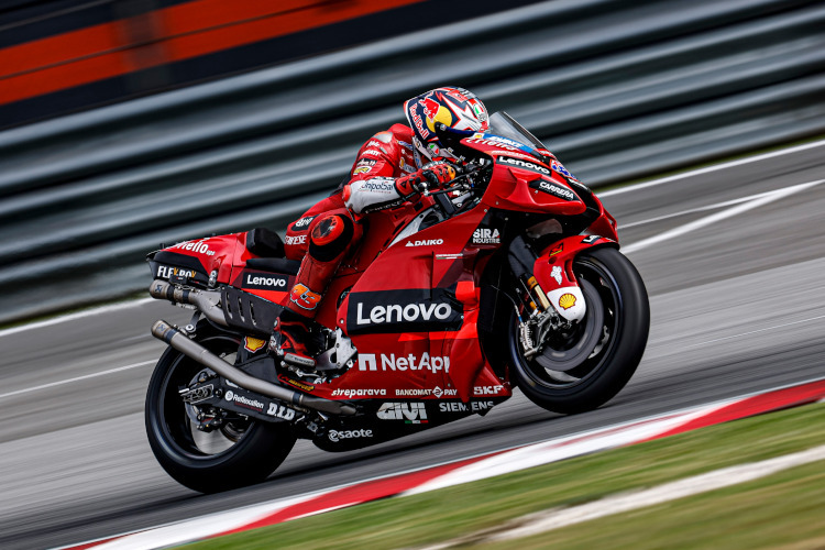 Ducati-Werksfahrer Jack Miller in der Beschleunigung