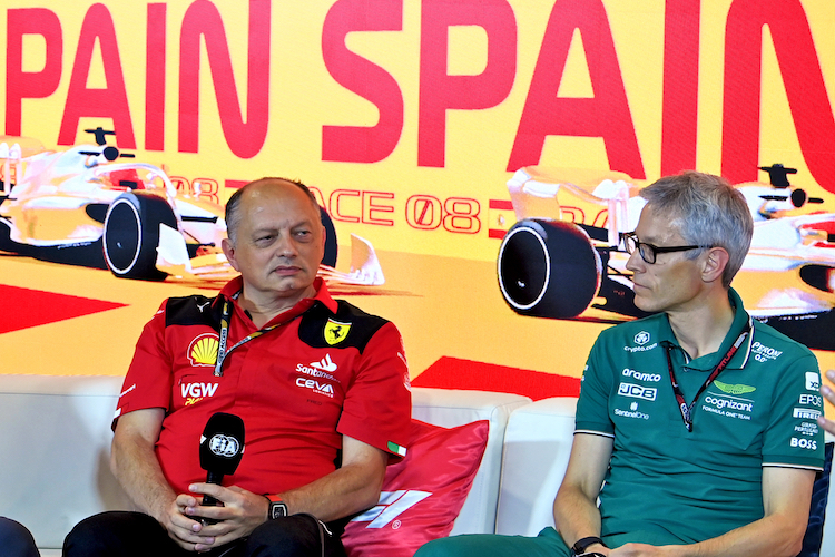 Ferrari-Teamchef Fred Vasseur und Aston Martin-Teamprinzipal Mike Krack
