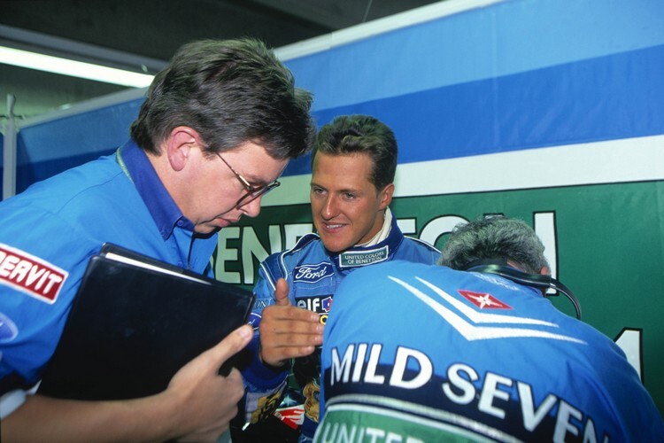 Ross Brawn 1994 mit Michael Schumacher