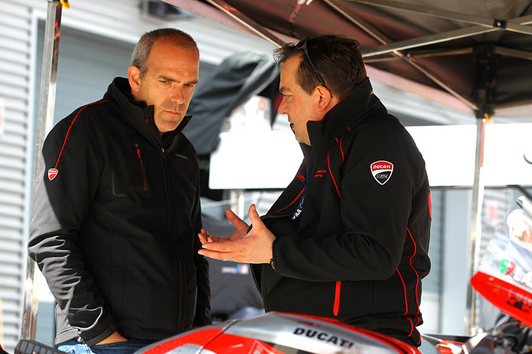 Ducatis Superbike-Direktor Ernesto Marinelli (li.) mit 3C-Chef Karsten Jerschke