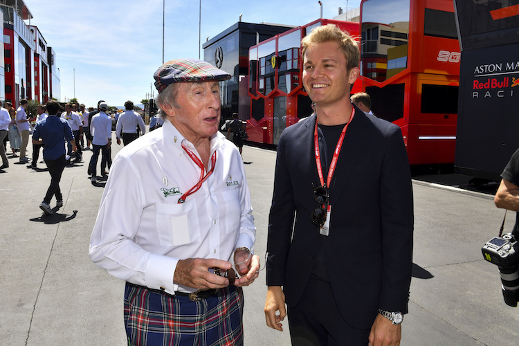 Sir Jackie Stewart und Nico Rosberg 2019 in Le Castellet