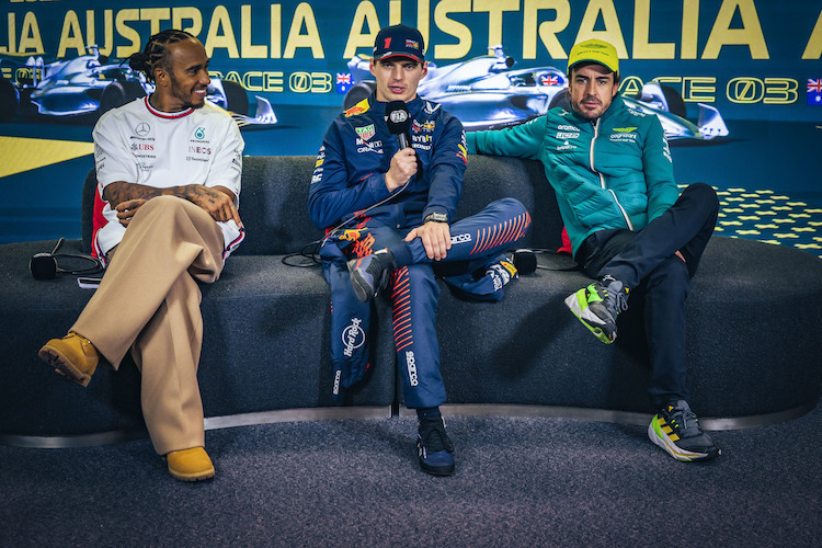 Lewis Hamilton, Max Verstappen und Fernando Alonso