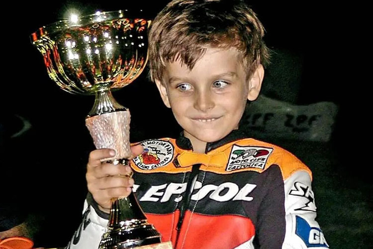 Luca Marini während Rossis Repsol-Honda-Ära vor ca. 20 Jahren
