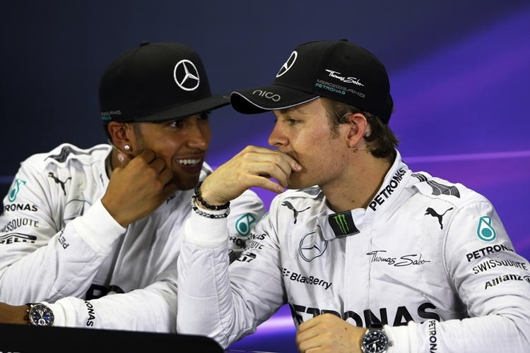 Teamkollegen unter sich: Lewis Hamilton und Nico Rosberg