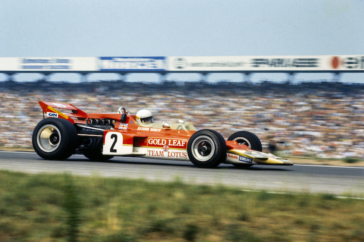 Jochen Rindt mit seinem Lotus 72 in Hockenheim 1970