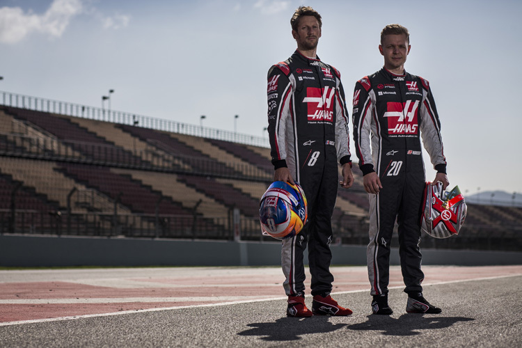 Romain Grosjean und Kevin Magnussen in Barcelona