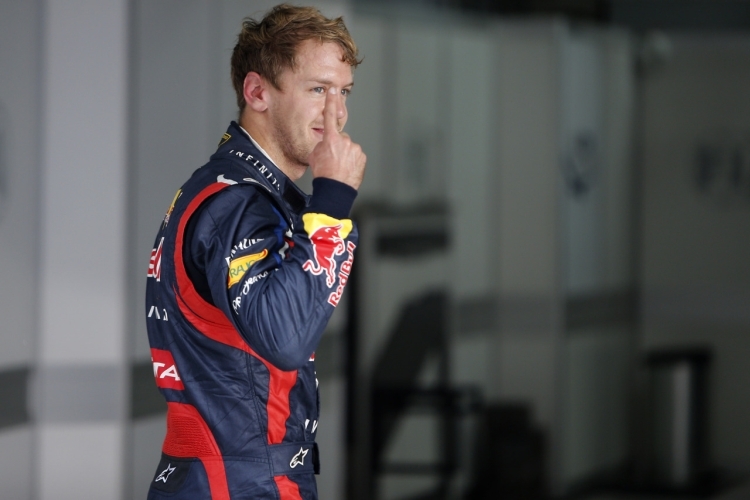 Sebastian Vettel zelebriert die Pole