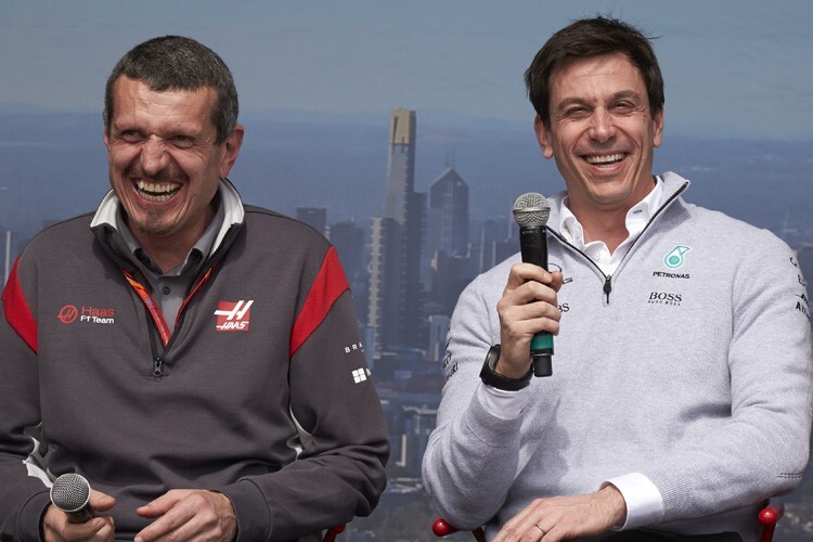 Haas-Teamchef Günther Steiner und Mercedes-Teamchef Toto Wolff