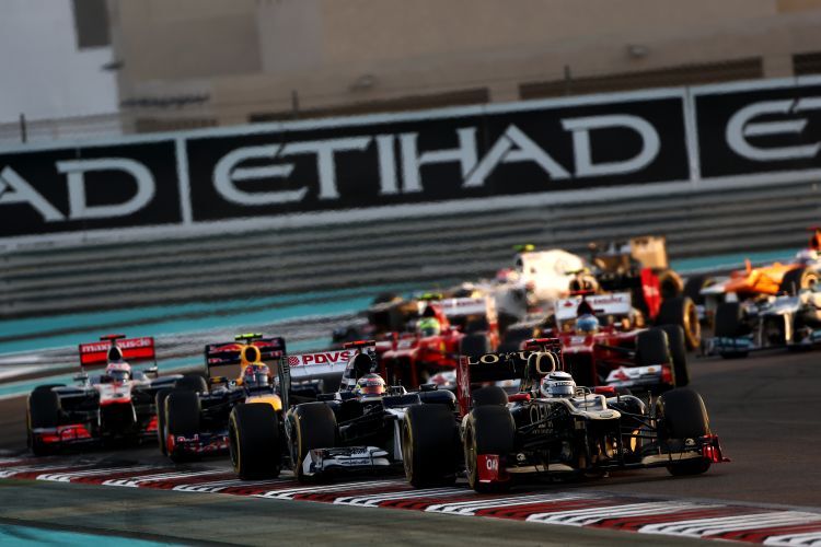 Webber hinter Maldonado und Räikkönen