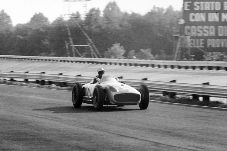 Piero Tarufi 1955 im Mercedes W196 in Monza