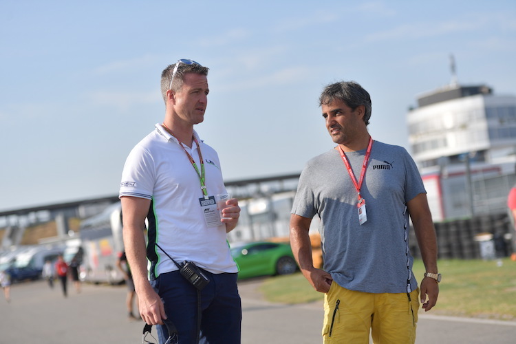 Ralf Schumacher (links) und Juan Pablo Montoya 2019 in Hockenheim