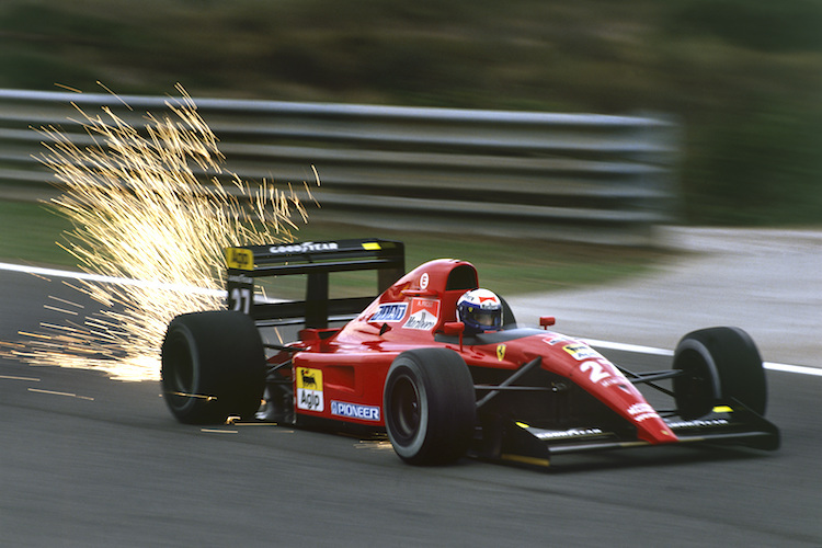 Alain Prost 1991 im Ferrari
