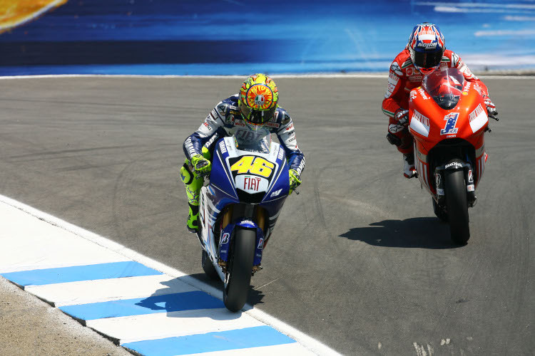 Laguna Seca 2008: Valentino Rossi gegen Casey Stoner