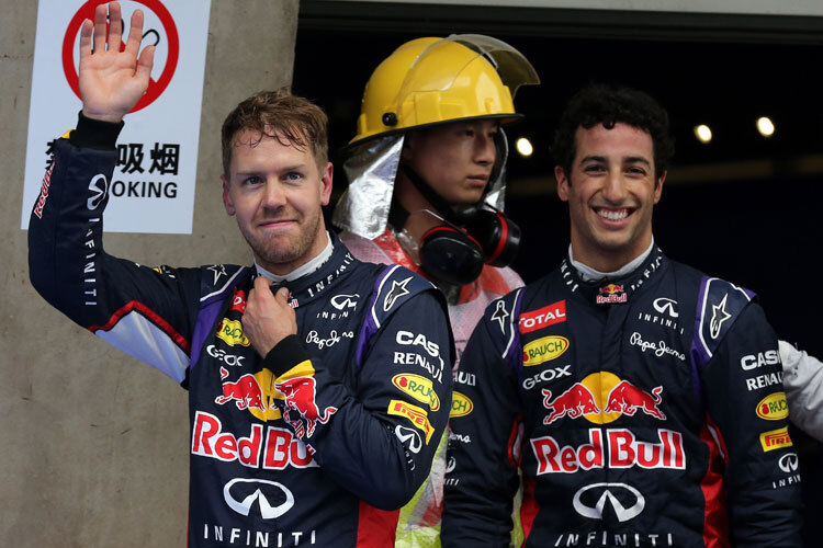 Zwischen Sebastian Vettel und Daniel Ricciardo herrscht eitel Sonnenschein