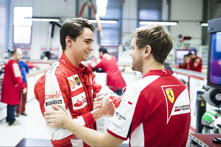 Esteban Gutiérrez und Sebastian Vettel im Rot von Ferrari