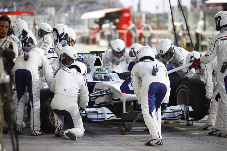 Der vorletzte Stopp für Nick Heidfeld mit BMW-Sauber