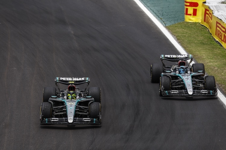 Lewis Hamilton und George Russell in Brasilien