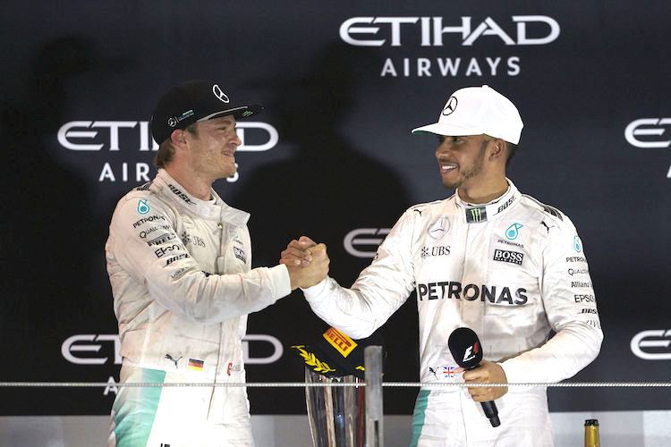 Nur sie wurden aus 33 Fahrern Weltmeistern: Nico Rosberg und Lewis Hamilton