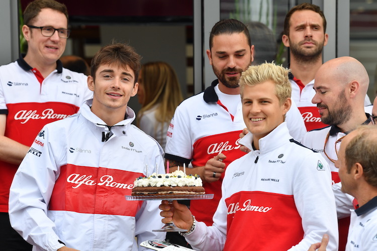 Charles Leclerc und Marcus Ericsson 2018 als Sauber-Fahrer