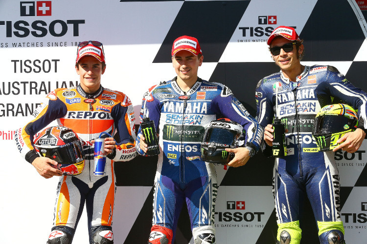 Die Top 3 Starter - Marc Márquez, Jorge Lorenzo und Valentino Rossi