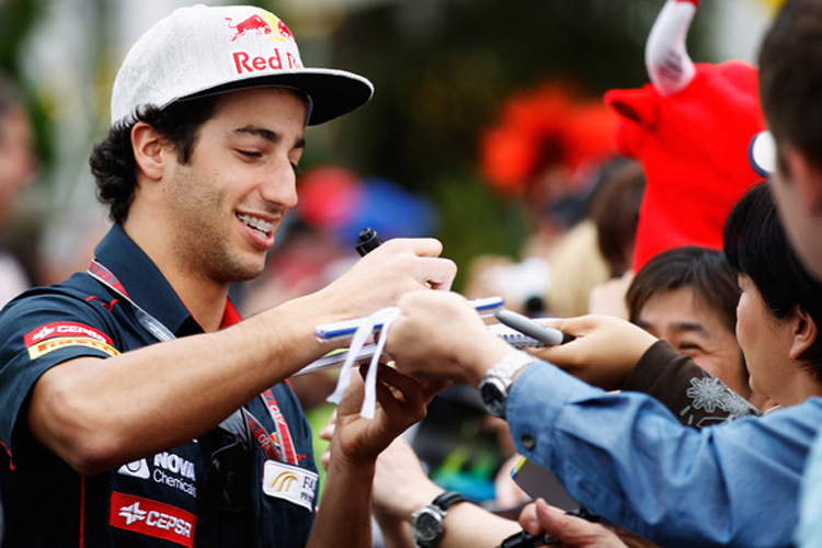 Daniel Ricciardo, nicht nur in Asien sehr beliebt