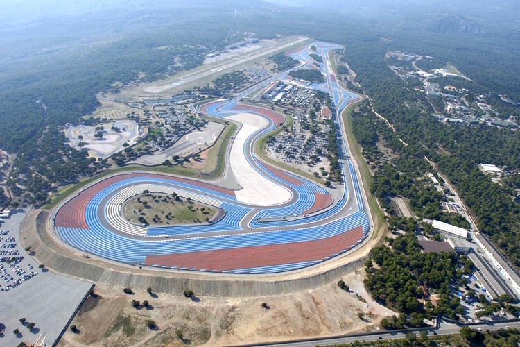 Die Rennstrecke Circuit Paul Ricard bei Le Castellet