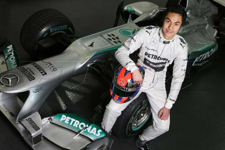 Der junge Malaysier, Nachwuchsfahrer von Mercedes-Partner Petronas