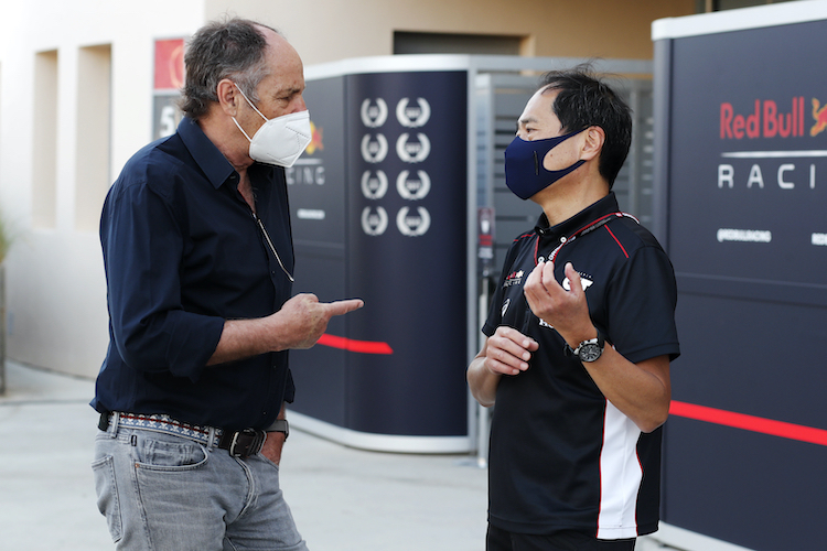 Gerhard Berger und Toyoharu Tanabe von Honda