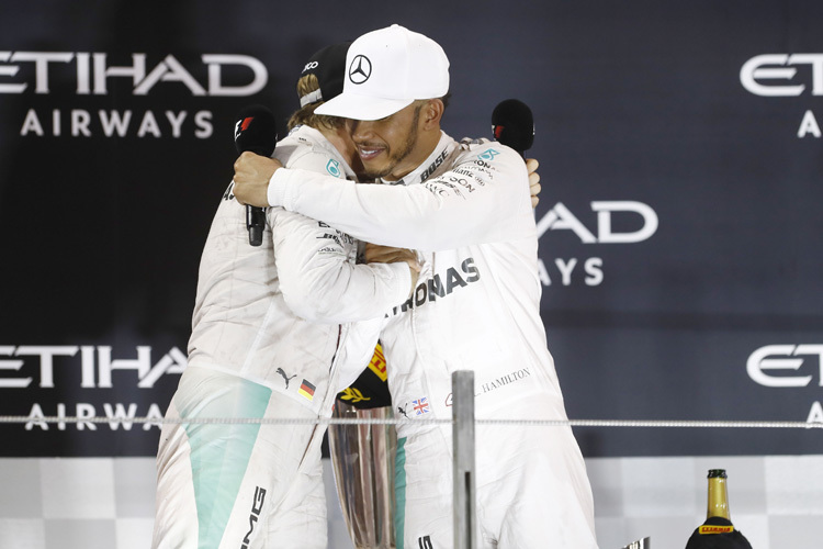 Lewis Hamilton mit Nico Rosberg