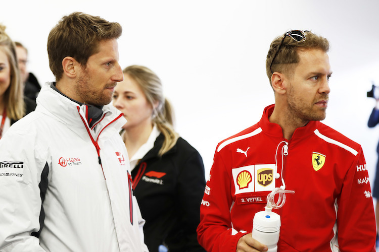 Romain Grosjean und Sebastian Vettel