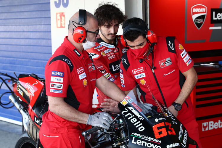Ein erfolgreicher Test für Pecco Bagnaia und seine Ducati-Crew