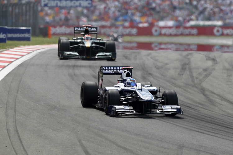 Cosworth unter sich: Hülkenberg im Williams vor Trulli im Lotus