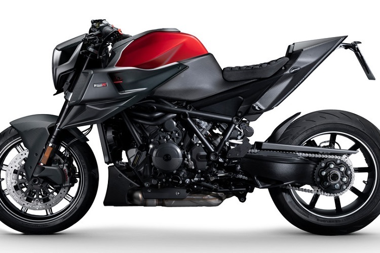 Auch an der roten Variante dominiert die schwarze Farbe - schliesslich ist das ein ganz böses Motorrad