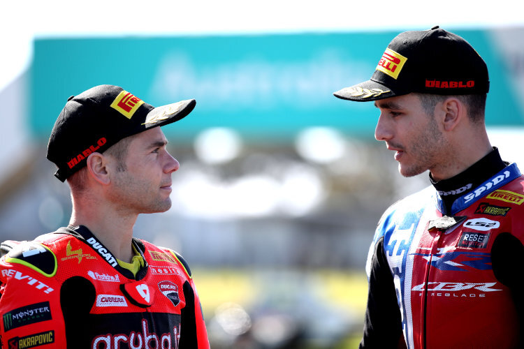 Alvaro Bautista (à gauche) doit partir : Ici avec son successeur Ducati Iker Lecuona