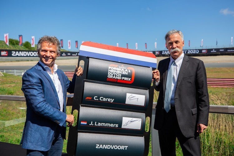 Zandvoort-Sportchef Jan Lammers und Formel-1-CEO Chase Carey