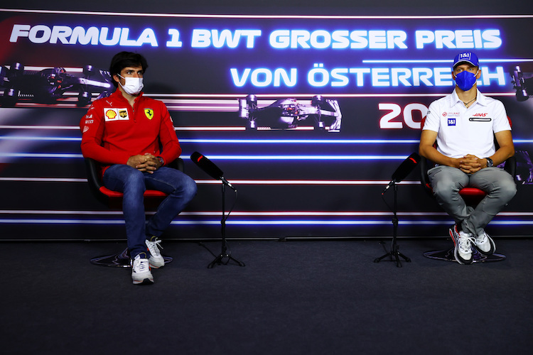 Carlos Sainz und Mick Schumacher 2021 am Red Bull Ring